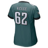 Image of Women's Jason Kelce Midnight Green Philadelphia Eagles Super Bowl LII Champions Patch Game Jersey 2019