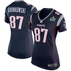 Rob Gronkowski New England Patriots Women's Navy Super Bowl LII Bound Game Jersey 2019