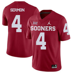 Trey Sermon 4 Red Oklahoma Sooners Jersey 2018 - 2019