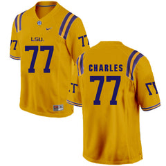 LSU Saahdiq Charles 77 Gold Jersey 2018 - 2019