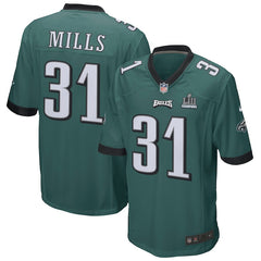 Men's Jalen Mills Midnight Green Philadelphia Eagles Super Bowl LII Champions Patch Game Jersey 2019