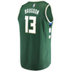 Image of Malcolm Brogdon Milwaukee Bucks Branded Fast Break Road Player Jersey Green - Icon Edition