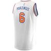 Image of Kristaps Porzingis New York Knicks Branded Fast Break Jersey White - Association Edition