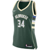 Image of Giannis Antetokounmpo Milwaukee Bucks Women's Swingman Jersey Green - Icon Edition