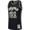 Image of Tim Duncan San Antonio Spurs Mitchell & Ness Straight Fire Camo Swingman Jersey – Black