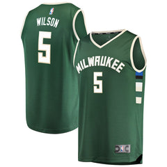 D.J. Wilson Milwaukee Bucks Branded Fast Break Road Player Jersey Green - Icon Edition