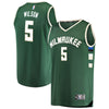 Image of D.J. Wilson Milwaukee Bucks Branded Fast Break Road Player Jersey Green - Icon Edition