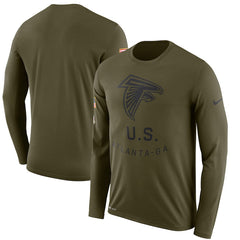 Atlanta Falcons Men's Long Sleeve Olive Salute to Service Sideline Legend Performance 2018/2019