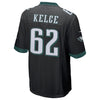 Image of Men's Jason Kelce Black Philadelphia Eagles Super Bowl LII Champions Patch Game Jersey 2019