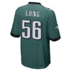 Image of Men's Chris Long Midnight Green Philadelphia Eagles Super Bowl LII Champions Patch Game Jersey 2019