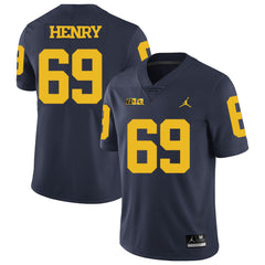 Willie Henry 69 Navy Michigan Jersey 2018 - 2019