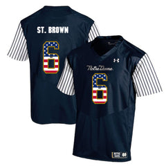 St. Brown 6 Navy Notre Dame Fighting Irish Jersey 2018 - 2019