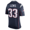 Image of Dion Lewis New England Patriots Navy Super Bowl LI Bound Game Jersey 2019