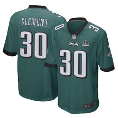 Men's Corey Clement Midnight Green Philadelphia Eagles Super Bowl LII Champions Patch Game Jersey 2019