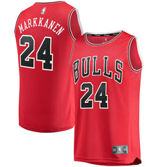 Lauri Markkanen Chicago Bulls Branded Fast Break Jersey Red - Icon Edition