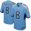 Image of Marcus Mariota Tennessee Titans New Game Jersey – Light Blue 2018/2019