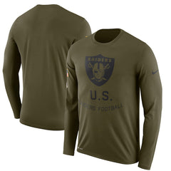 Oakland Raiders Men's Long Sleeve Olive Salute to Service Sideline Legend Performance 2018/2019
