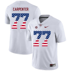 James Carpenter 77 White Alabama Crimson Tide Jersey 2018 - 2019