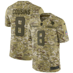 Kirk Cousins Minnesota Vikings Salute to Service Limited Jersey – Camo 2018/2019