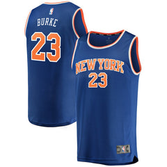 Trey Burke New York Knicks Branded Fast Break Road Jersey Blue - Icon Edition