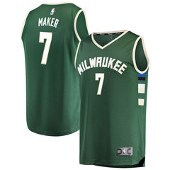 Thon Maker Milwaukee Bucks Branded Fast Break Road Player Jersey Green - Icon Edition