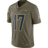 Image of Philip Rivers Los Angeles Chargers Salute To Service Limited Jersey - Olive