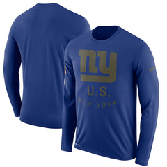 New York Giants Men's Long Sleeve Royal Salute to Service Sideline Legend Performance 2018/2019