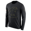 Image of Carolina Panthers Men's Long Sleeve Black Salute to Service Sideline Legend Performance 2018/2019