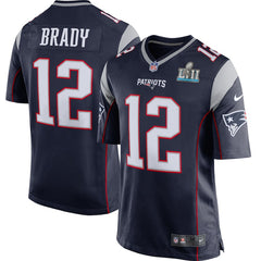 Tom Brady New England Patriots Navy Super Bowl LII Bound Game Jersey 2019