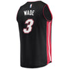 Image of Dwyane Wade Miami Heat Branded Fast Break Jersey Black - Icon Edition