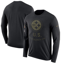 Pittsburgh Steelers Men's Long Sleeve Black Salute to Service Sideline Legend Performance 2018/2019