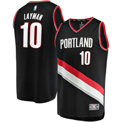 Jake Layman Portland Trail Blazers Branded Fast Break Team Color Player Jersey Black - Icon Edition