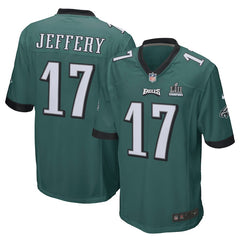 Men's Alshon Jeffery Midnight Green Philadelphia Eagles Super Bowl LII Champions Patch Game Jersey 2019