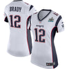 Image of Tom Brady New England Patriots Women's White Super Bowl LII Bound Game Jersey 2019