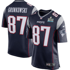 Rob Gronkowski New England Patriots Navy Super Bowl LII Bound Game Jersey 2019