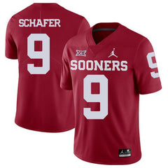 Tanner Schafer 9 Red Oklahoma Sooners Jersey 2018 - 2019