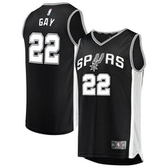 Rudy Gay San Antonio Spurs Branded Fast Break Road Player Jersey Black - Icon Edition