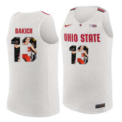Ohio State DAKICH 13 White Jersey