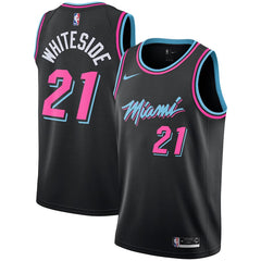 Hassan Whiteside Miami Heat Black Swingman City Edition Jersey 2018 - 2019