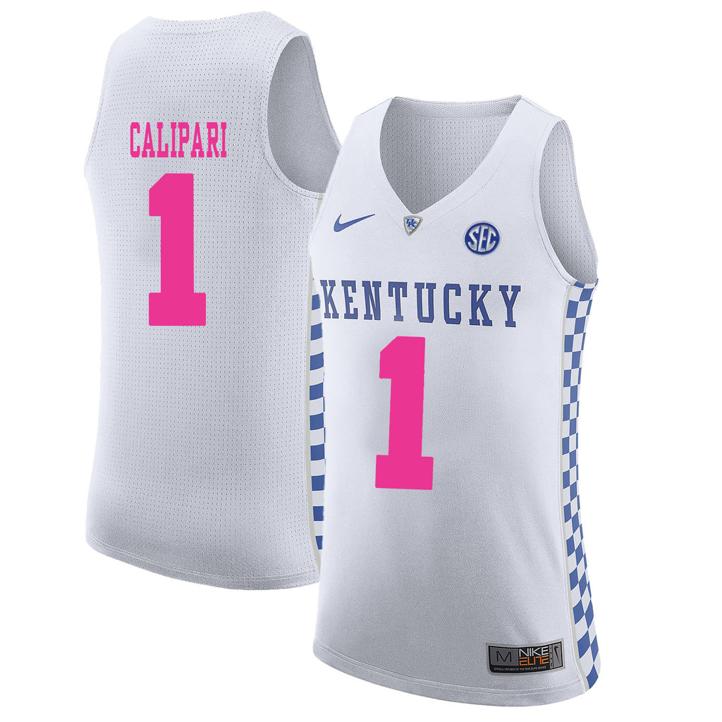 Kentucky Calipari 1 White Jersey 2018 - 2019