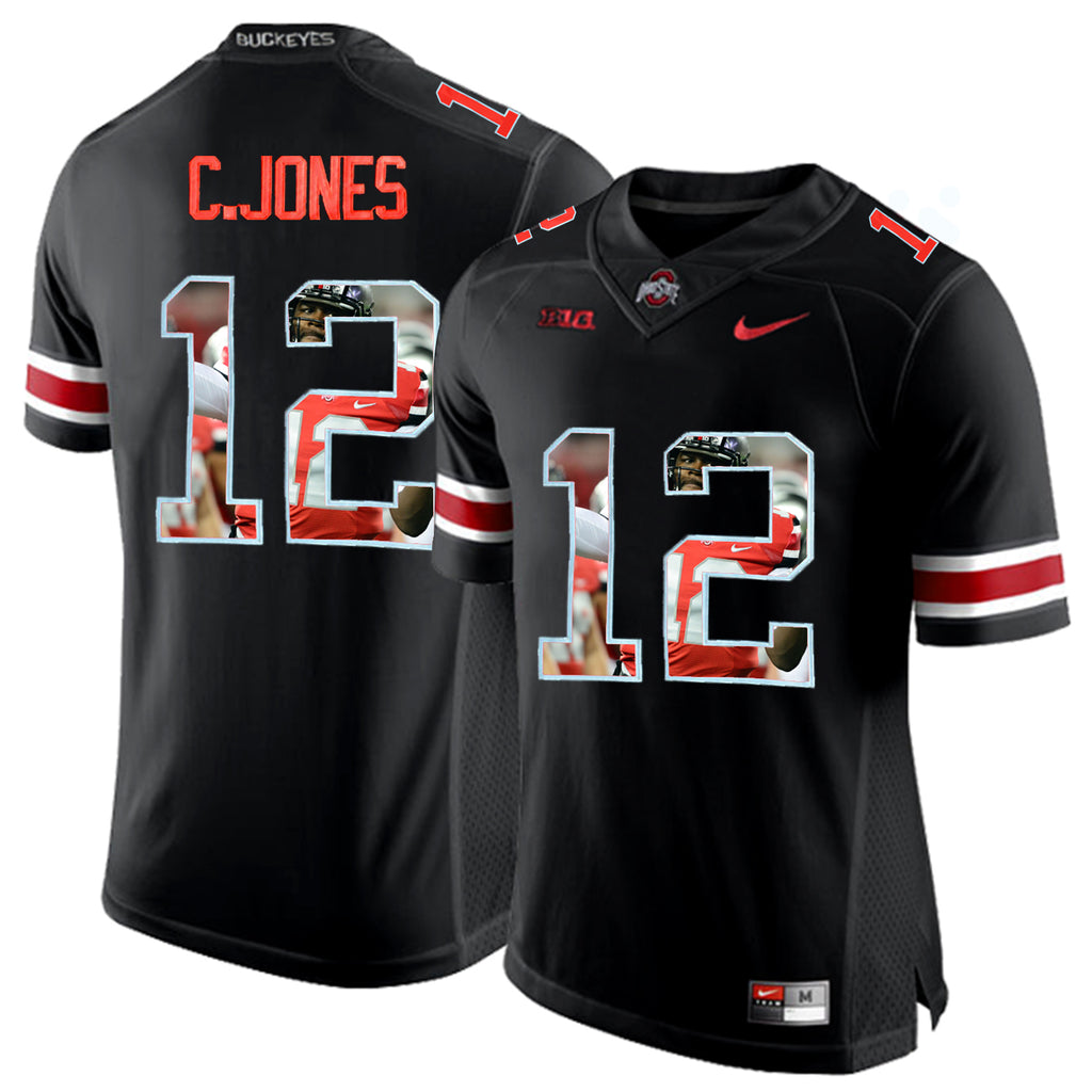Ohio State Buckeyes C.Jone #12 Black Jersey