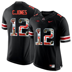 Ohio State Buckeyes C.Jone #12 Black Jersey