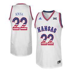 Kansas Jayhawks Sousa 22 White Retro Version Jersey 2018 - 2019