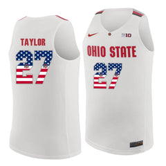 Ohio State Taylor 27 White Jersey
