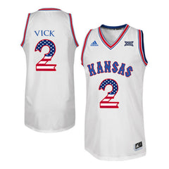 Kansas Jayhawks Vick 2 White Retro Version Jersey 2018 - 2019
