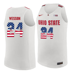 Ohio State Wesson 24 White Jersey