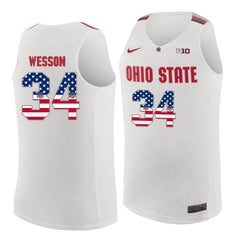 Ohio State WESSON 34 White Jersey