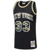 Image of Patrick Ewing New York Knicks Mitchell & Ness Straight Fire Camo Swingman Jersey – Black