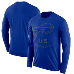 Buffalo Bills Men's Long Sleeve Royal Salute to Service Sideline Legend Performance 2018/2019