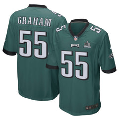 Men's Brandon Graham Midnight Green Philadelphia Eagles Super Bowl LII Champions Patch Game Jersey 2019